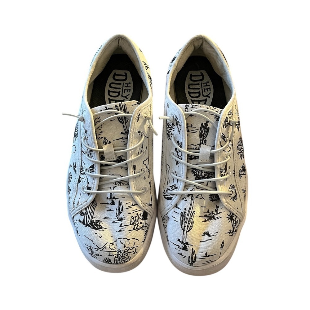 Hey Dude White and Black Sneakers M7/W9
